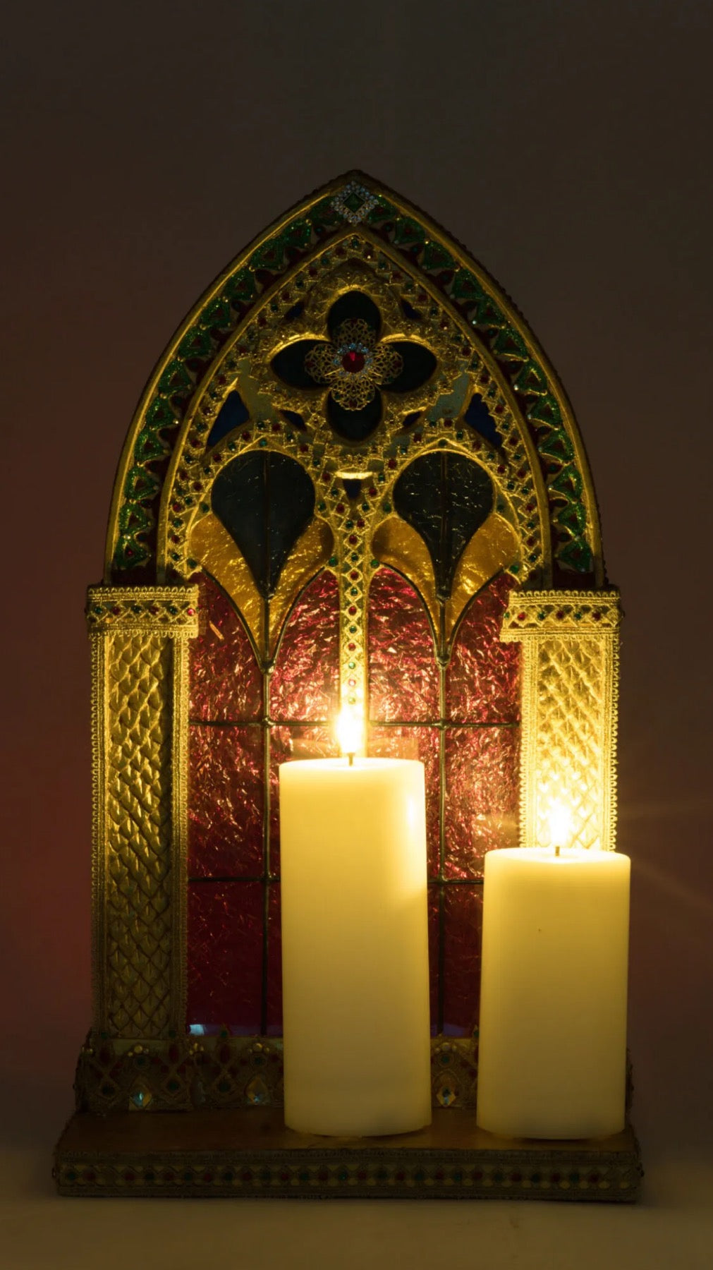 Katherine's Collection Christmas Castle Pillar Candle Holder Katherine's Collection Christmas Pillar Candle Holder