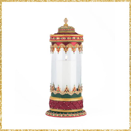 Katherine's Collection Christmas Castle Hurricane Candle Holder Tabletop   Katherine's Collection Christmas Pillar Candle Holder