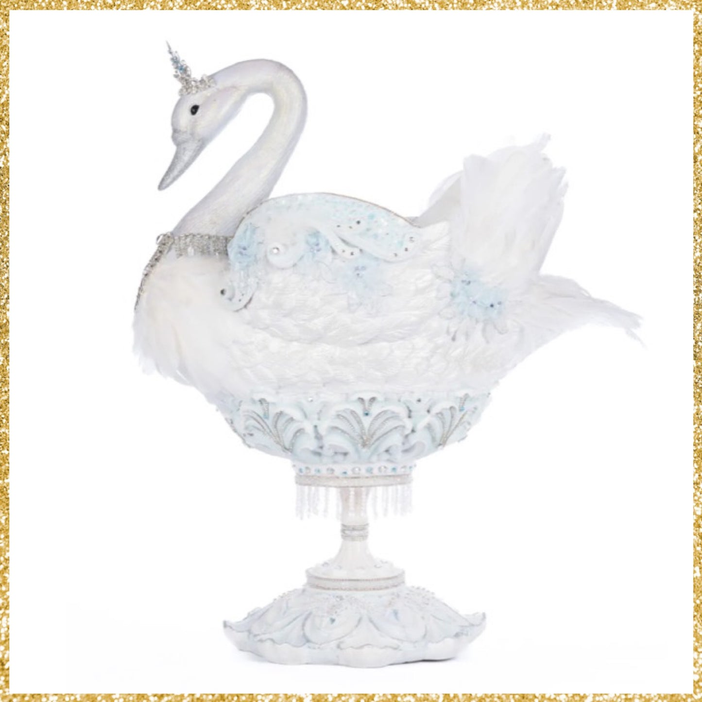 Katherine's Collection Crystal Kingdom Shimmering Swan Bowl Katherine's Collection Christmas Winter Swan Bowl