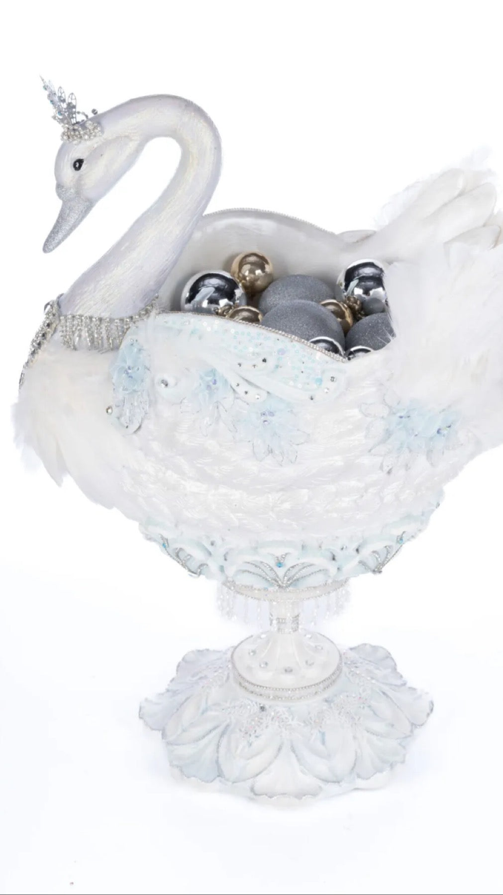 Katherine's Collection Crystal Kingdom Shimmering Swan Bowl Katherine's Collection Christmas Winter Swan Bowl