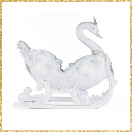 Katherine's Collection Crystal Kingdom Dazzling Swan Sleigh    Katherine's Collection Christmas Winter Swan Sleigh Decor