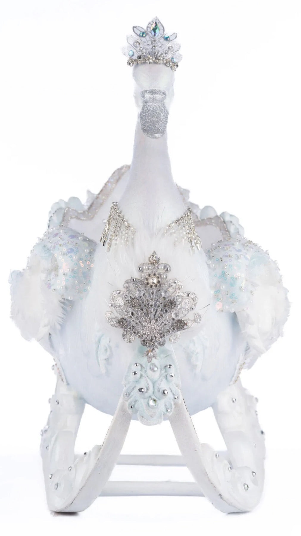Katherine's Collection Crystal Kingdom Dazzling Swan Sleigh Katherine's Collection Christmas Winter Swan Sleigh Decor