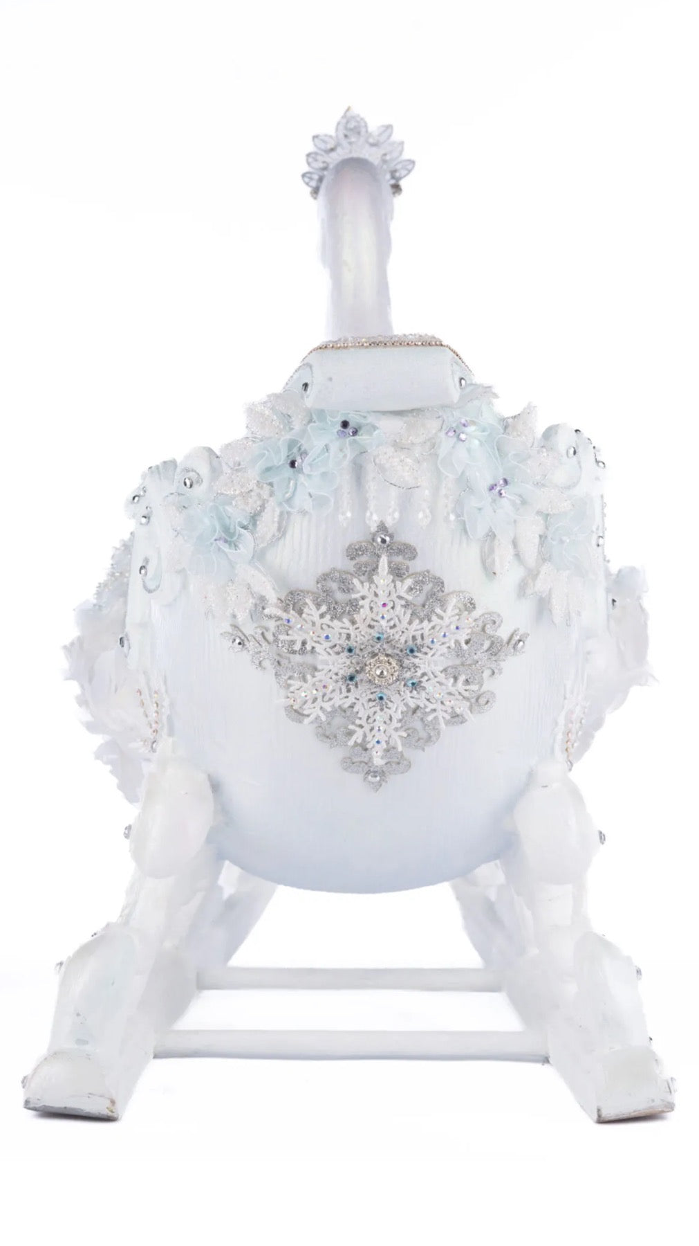 Katherine's Collection Crystal Kingdom Dazzling Swan Sleigh Katherine's Collection Christmas Winter Swan Sleigh Decor