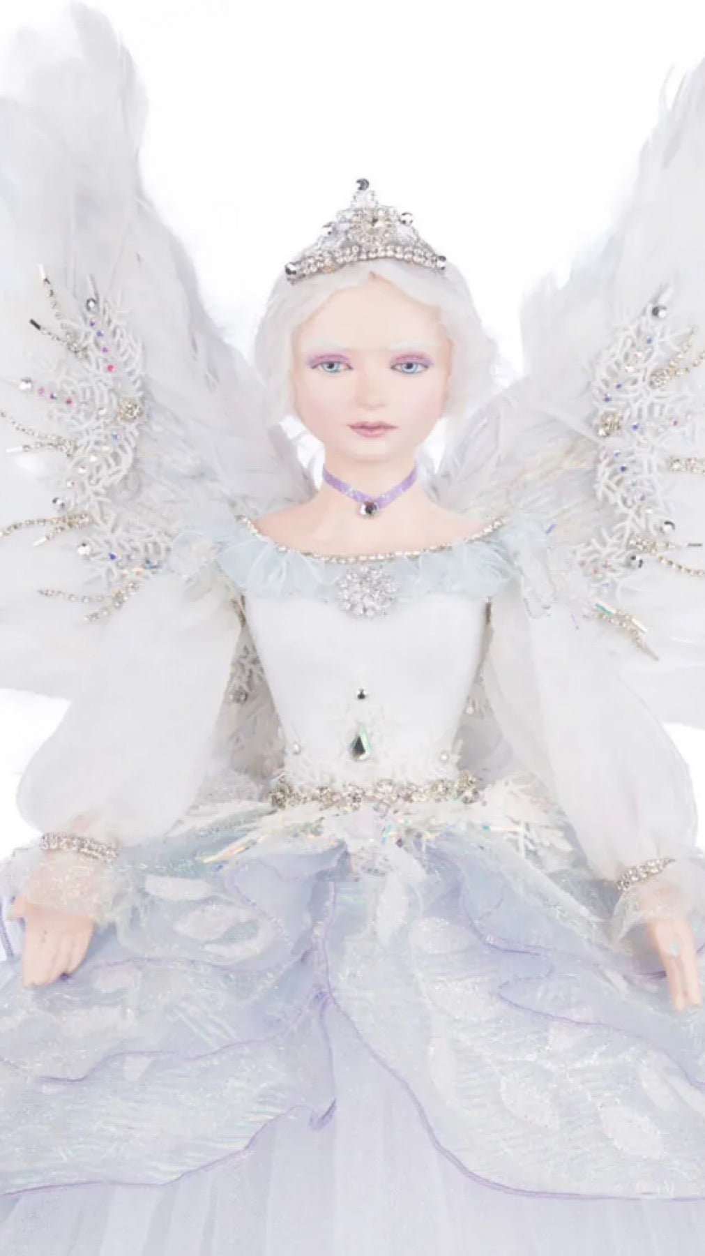 Katherine's Collection Crystal Kingdom Crystalline Angel Tree Topper Katherine's Collection Christmas Winter Angel Tree Topper