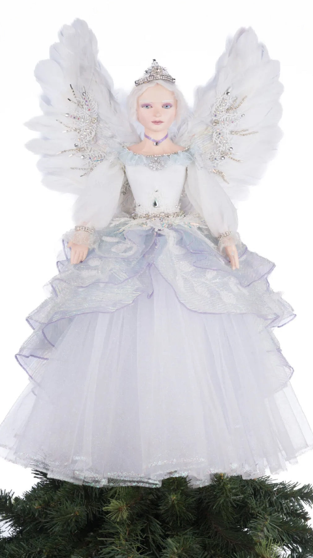 Katherine's Collection Crystal Kingdom Crystalline Angel Tree Topper Katherine's Collection Christmas Winter Angel Tree Topper