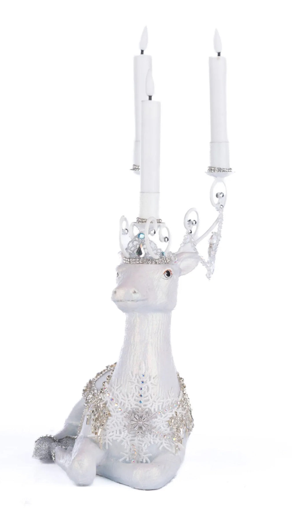 Katherine's Collection Crystal Kingdom Christmas Deer Candle Holder Assorted Set Of 2 Katherine's Collection Christmas Winter Reindeer Candle Holders