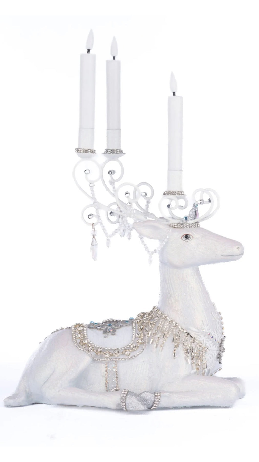 Katherine's Collection Crystal Kingdom Christmas Deer Candle Holder Assorted Set Of 2 Katherine's Collection Christmas Winter Reindeer Candle Holders