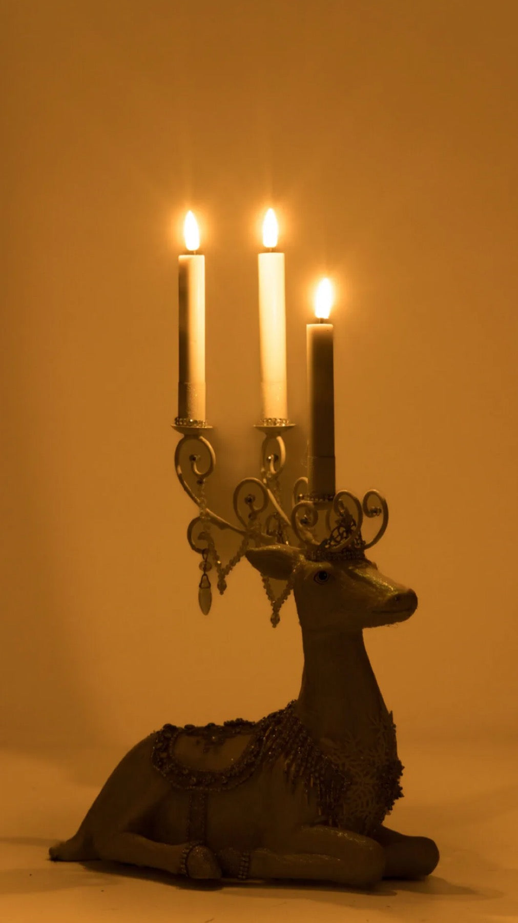 Katherine's Collection Crystal Kingdom Christmas Deer Candle Holder Assorted Set Of 2 Katherine's Collection Christmas Winter Reindeer Candle Holders