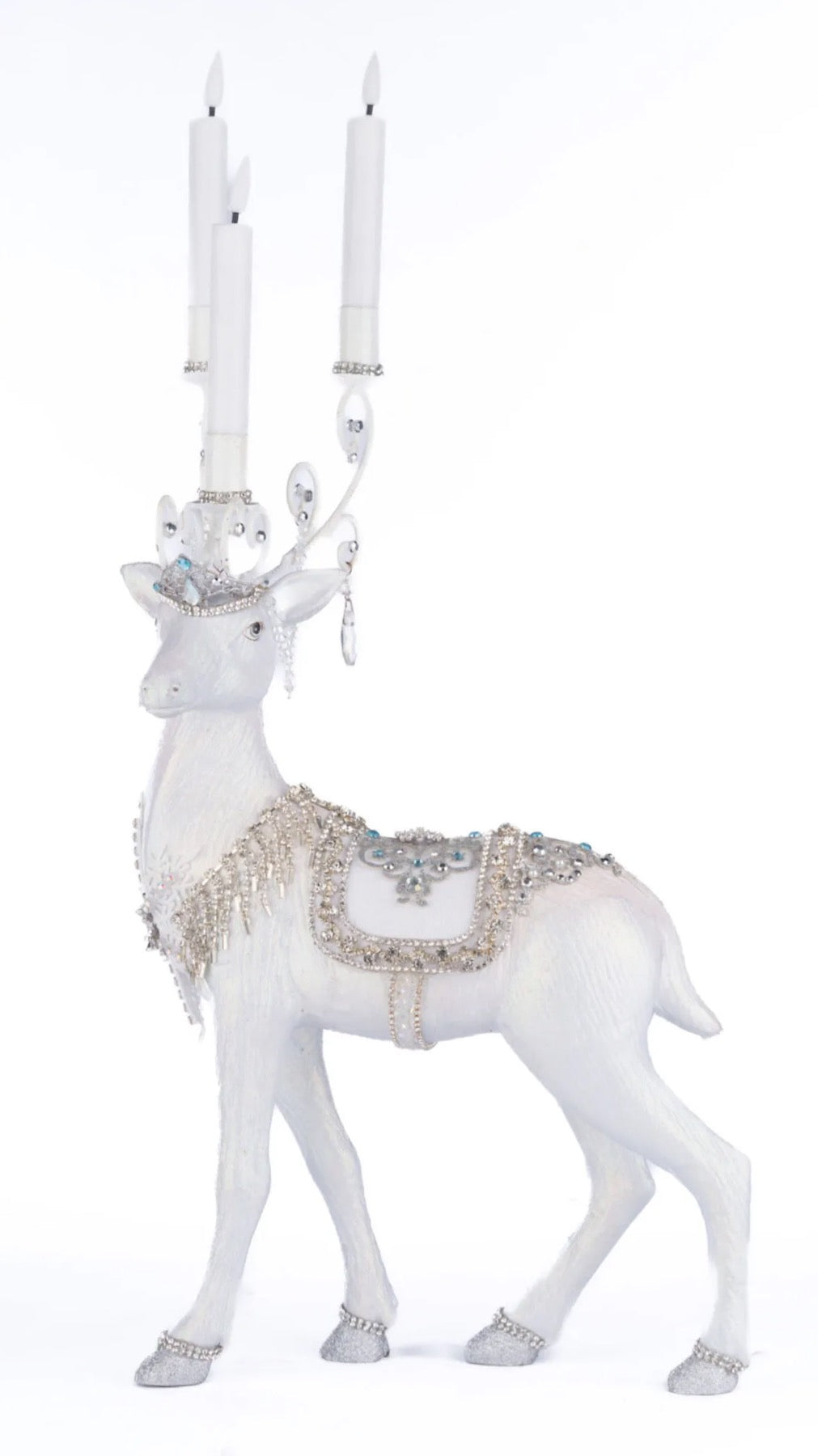 Katherine's Collection Crystal Kingdom Christmas Deer Candle Holder Assorted Set Of 2 Katherine's Collection Christmas Winter Reindeer Candle Holders