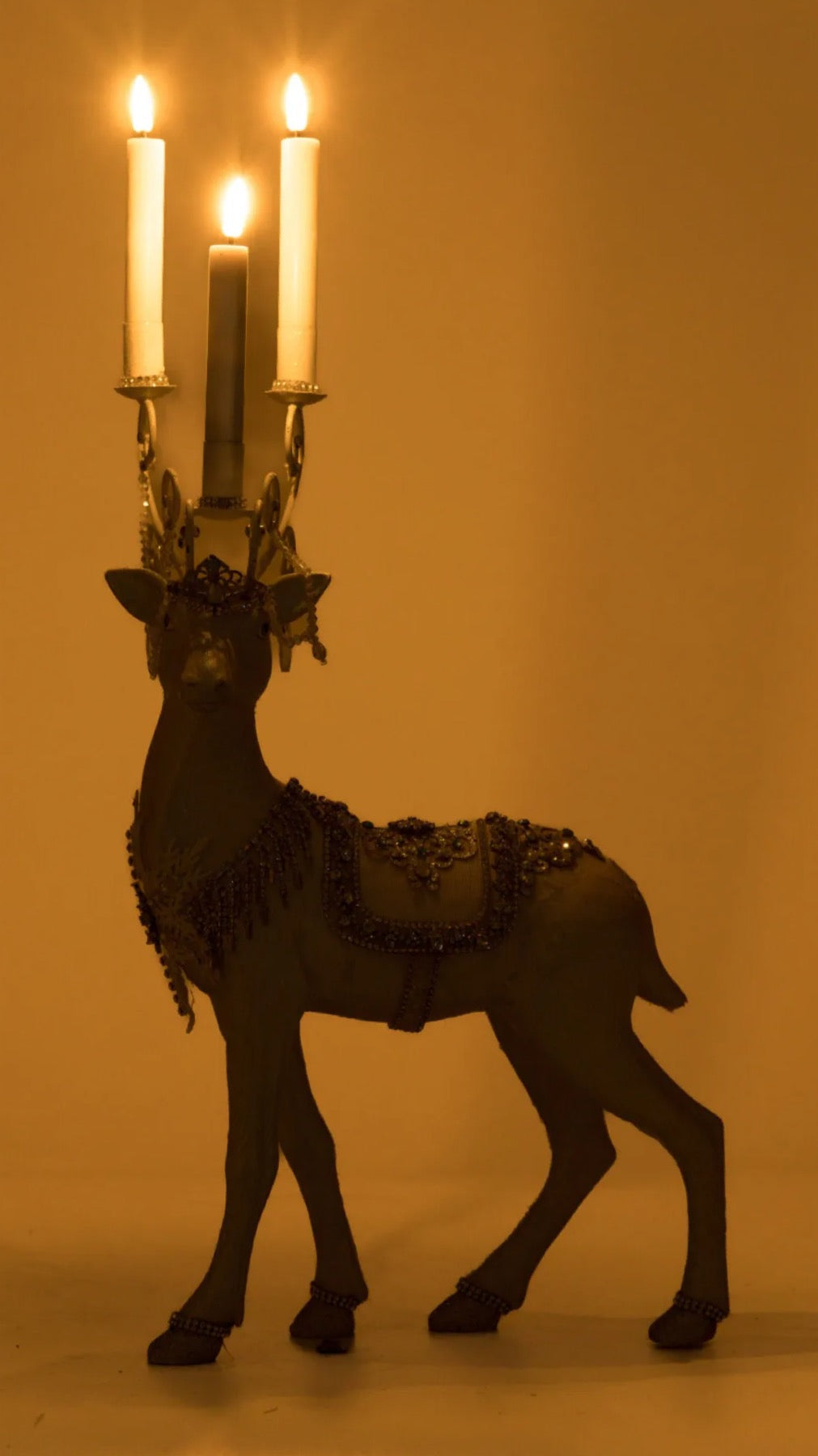 Katherine's Collection Crystal Kingdom Christmas Deer Candle Holder Assorted Set Of 2 Katherine's Collection Christmas Winter Reindeer Candle Holders