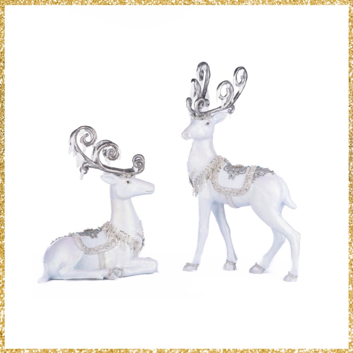Katherine's Collection Crystal Kingdom Christmas Deer Assorted Set Of 2 Katherine's Collection Christmas Winter Reindeer Set