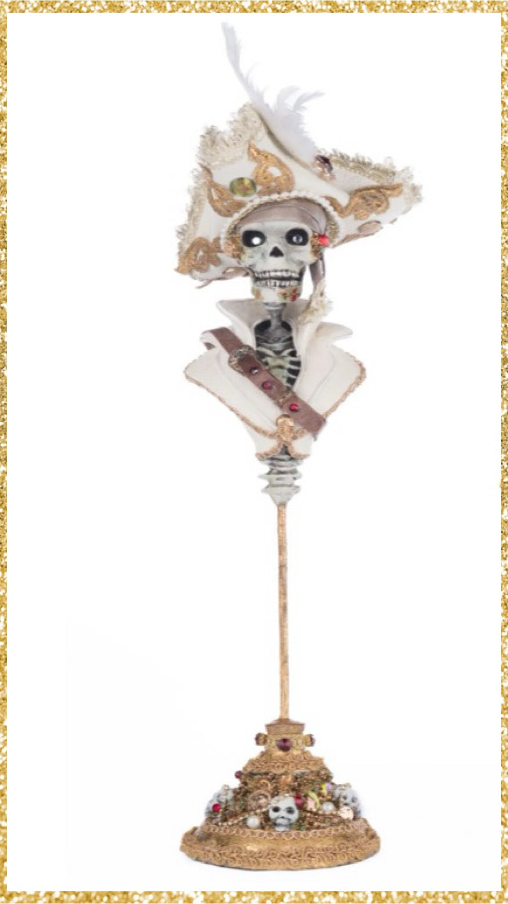 Katherine's Collection Male and Female Skeleton Bust Tabletop Katherine's Collection Halloween Skeleton Pirate Bust