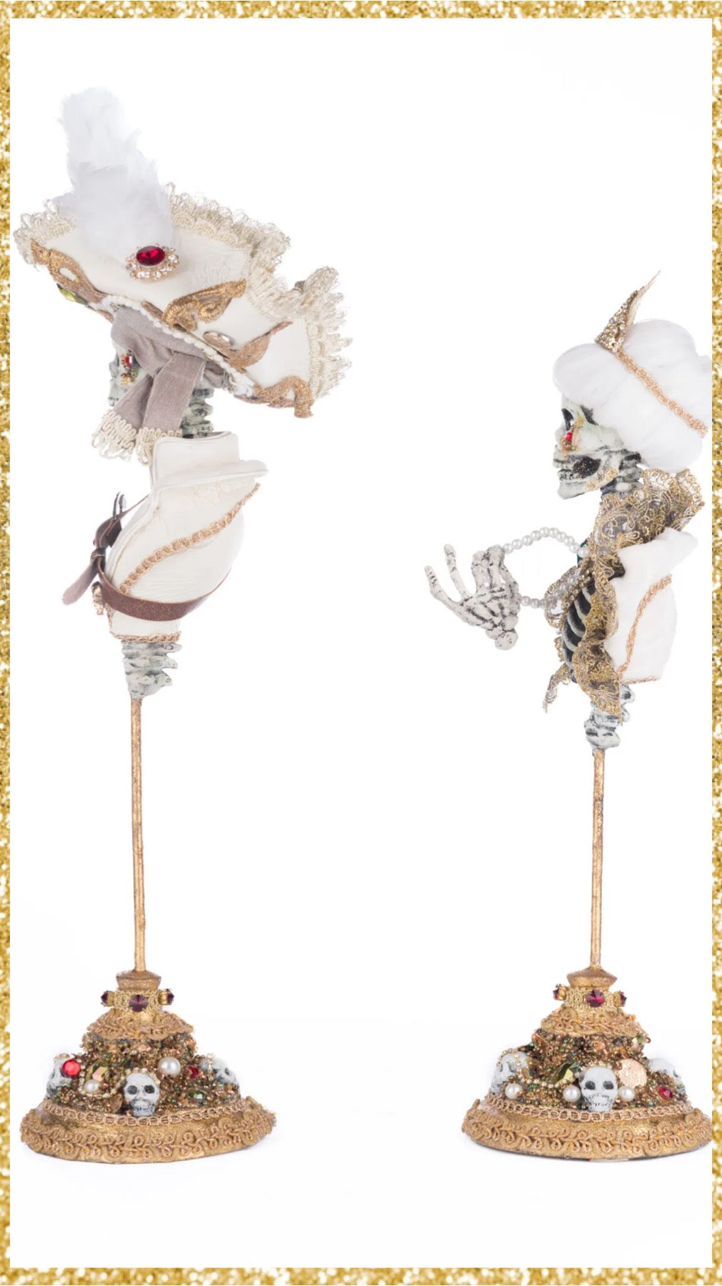 Katherine's Collection Male and Female Skeleton Bust Tabletop Katherine's Collection Halloween Skeleton Pirate Bust