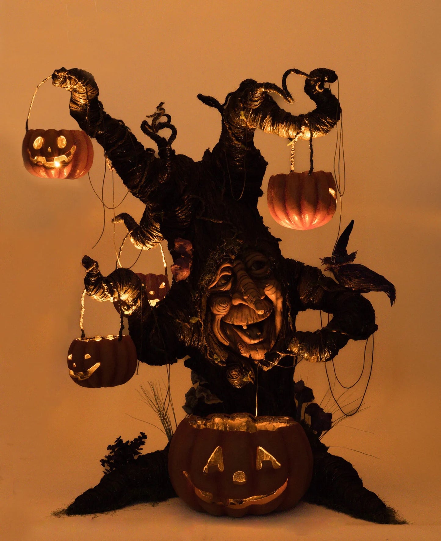 Katherine's Collection Witching Willow Tree with Jack O Lanterns Katherine's Collection Halloween Jack O Lantern Tree