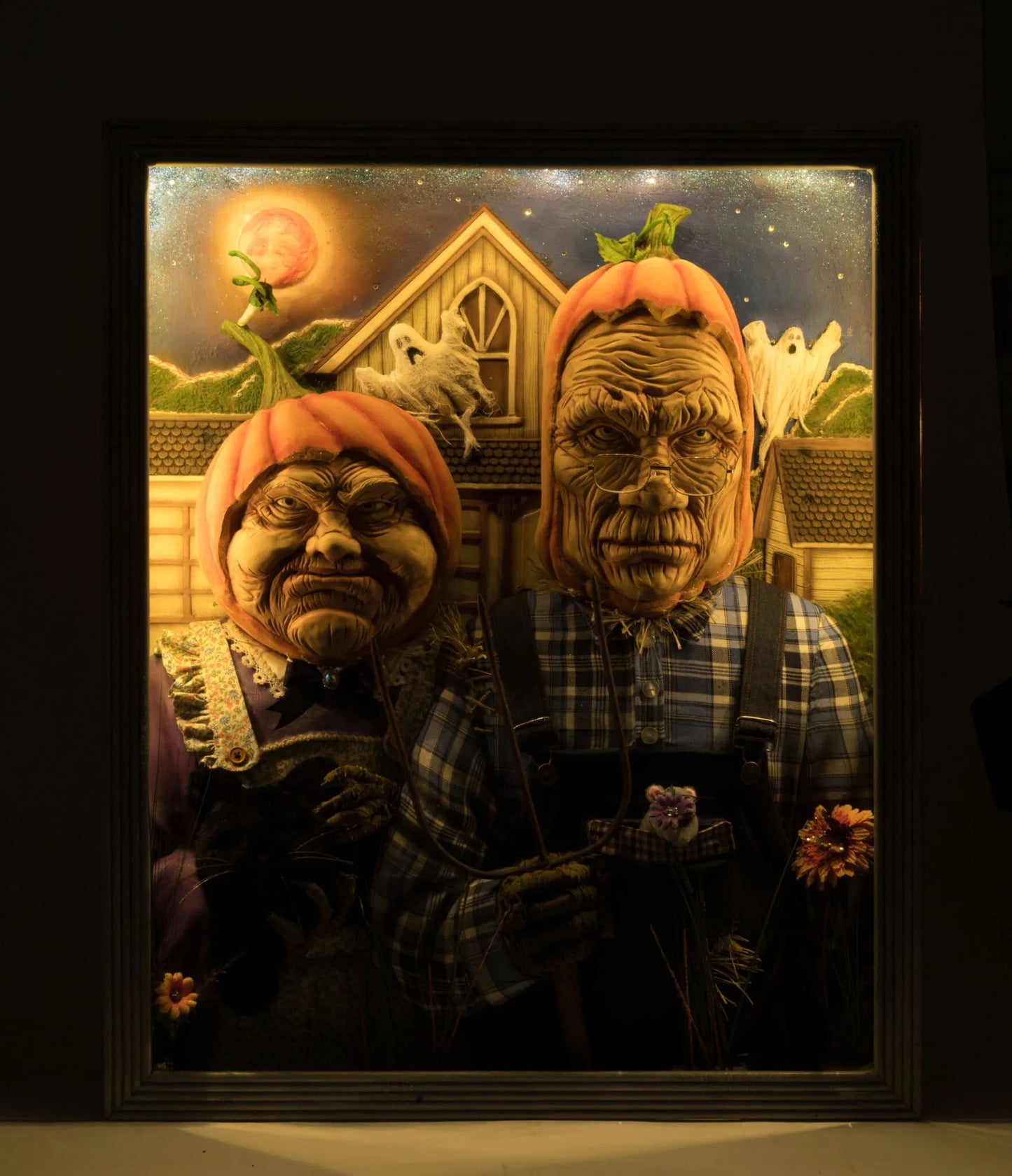 Katherine's Collection American Gothic Pumpkin Wall Piece Katherine's Collection Halloween Gothic Pumpkin Wall Piece