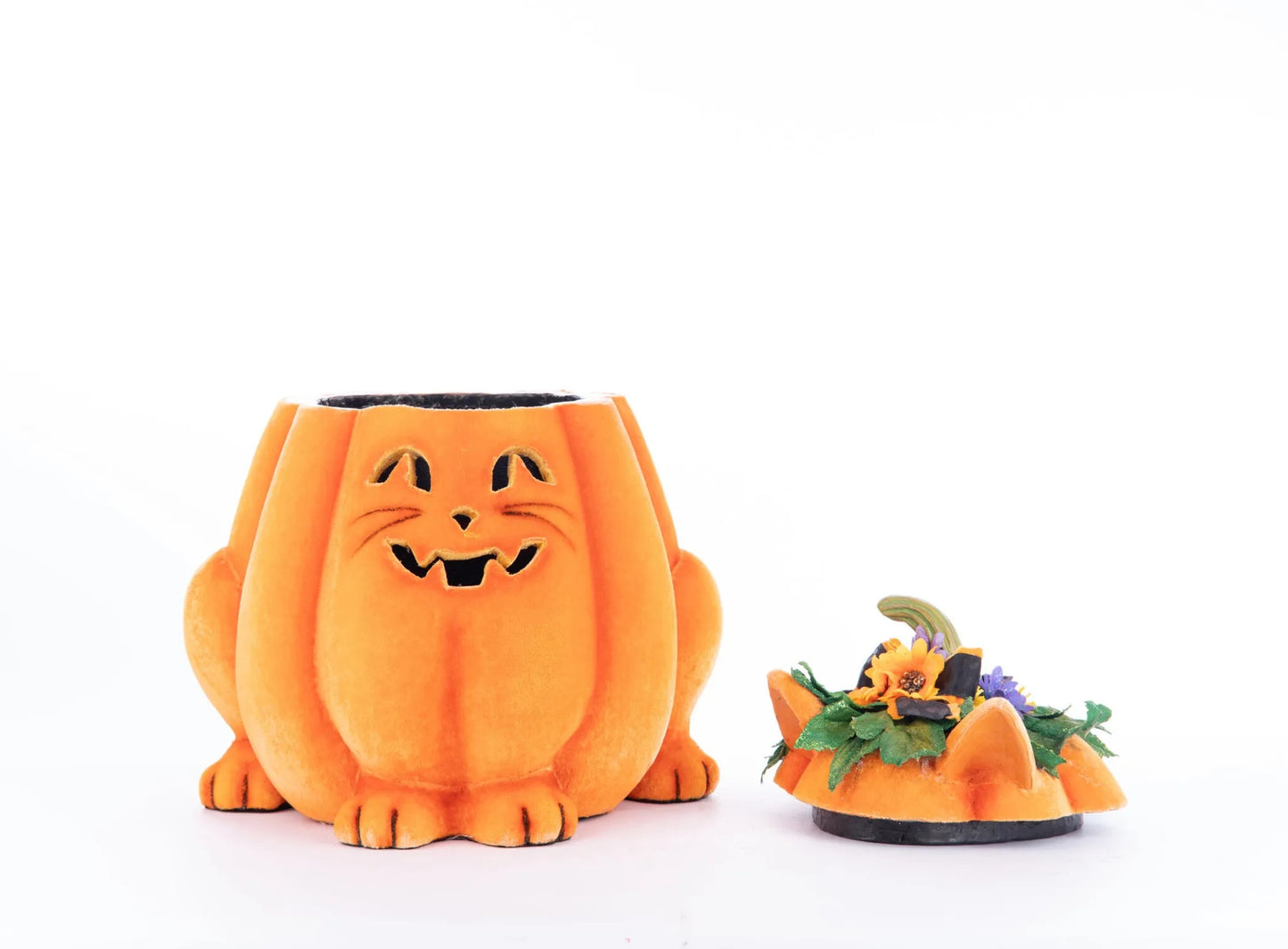 Katherine's Collection Jackie The Kitty Cat Pumpkin Candy Container Katherine's Collection Candy Container