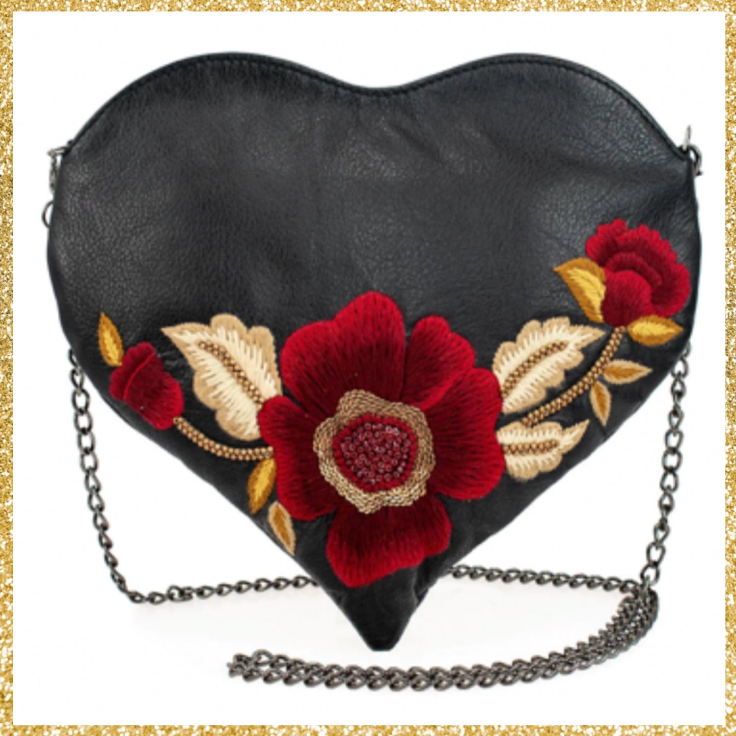 Mary Frances Heartbeat Crossbody Leather Handbag Mary Frances Heart Bag