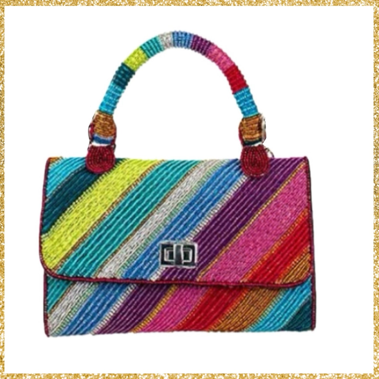 Mary Frances Out Of Line Top Handle Handbag Mary Frances Beaded Bag