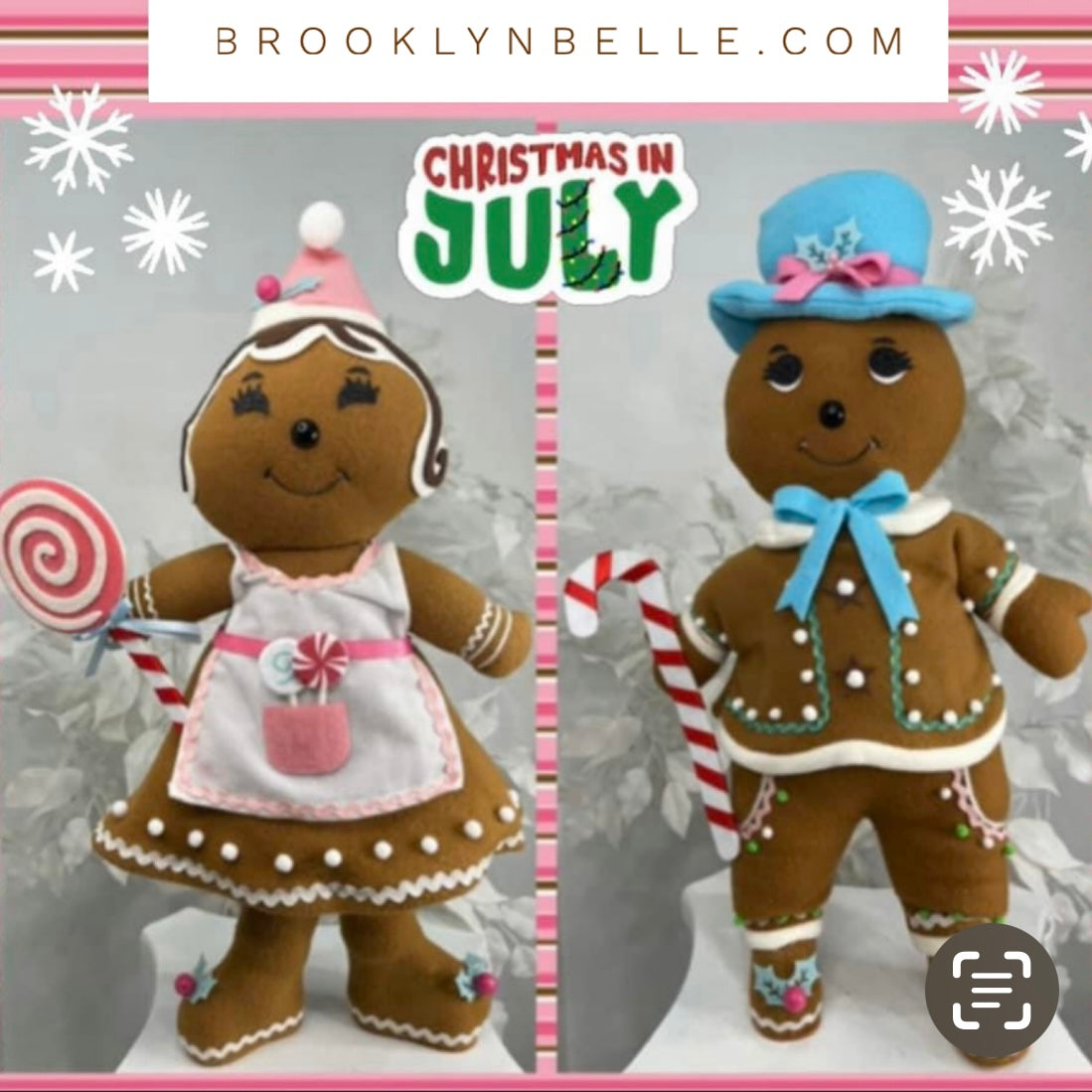 Set of 2 Gingerbread Boy and Girl