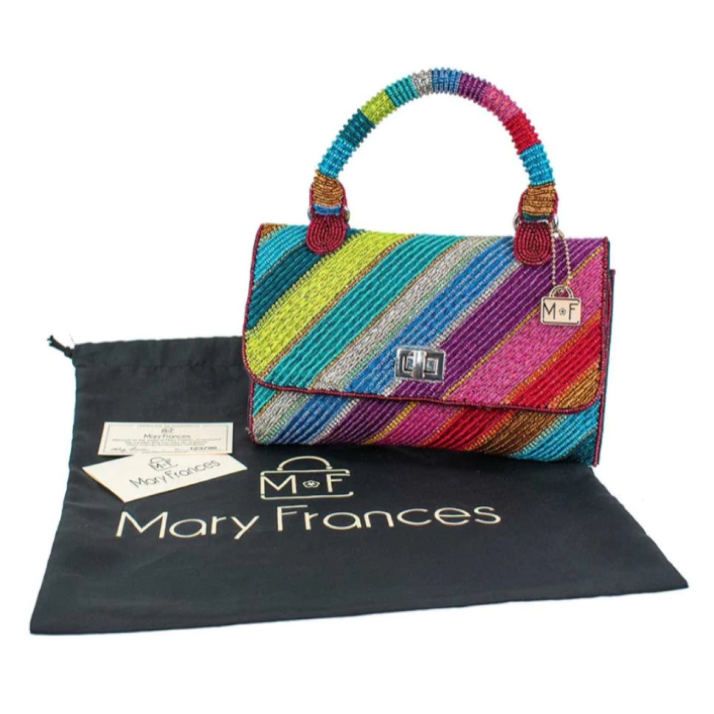 Mary Frances Out Of Line Top Handle Handbag Mary Frances Beaded Bag