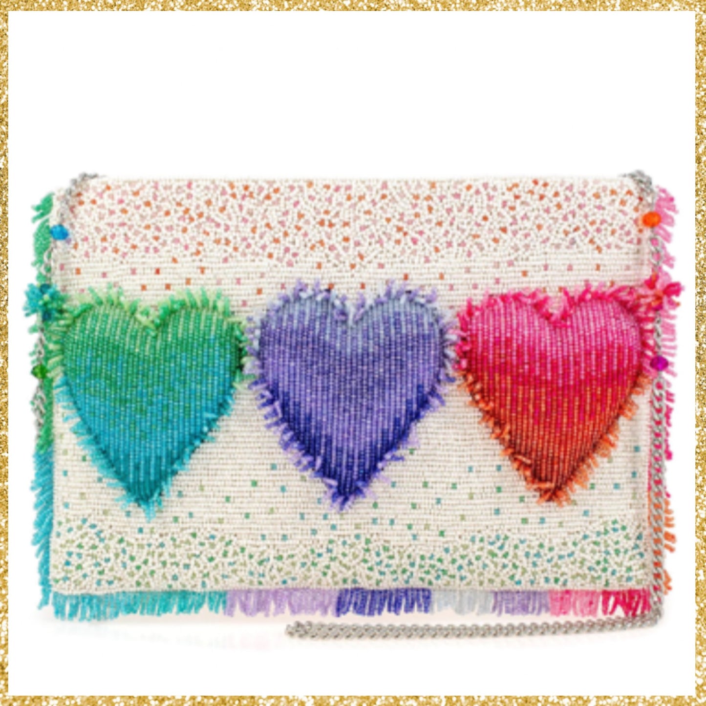 Mary Frances Frill Seeker Hearts Crossbody Bag Mary Frances Beaded Bag