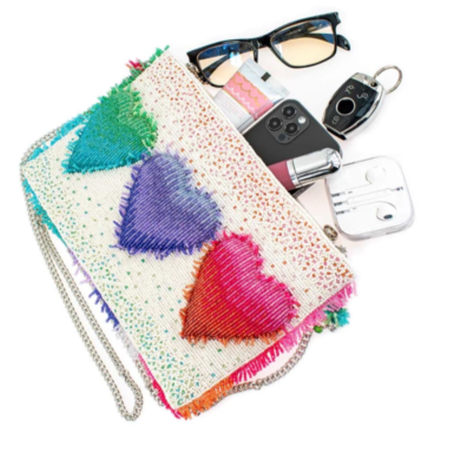 Mary Frances Frill Seeker Hearts Crossbody Bag Mary Frances Beaded Bag