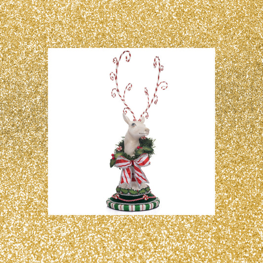 Katherine's Collection Peppermint Palace Deer Head with Wreath