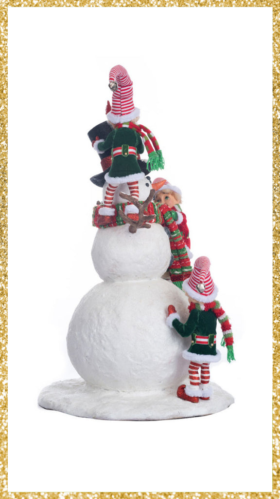 Katherine's Collection Peppermint Palace Elves and Snowman
