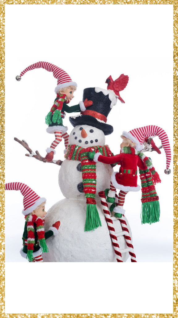 Katherine's Collection Peppermint Palace Elves and Snowman