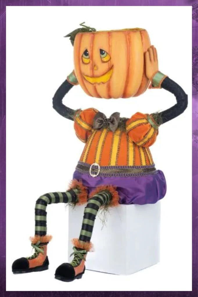 Katherine's Collection Halloween Decor Percy Pumpkin Head Candy Bowl