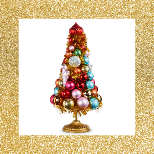 18" Ornament Tree on Pedestal Christmas Tree Decoration Tabletop Christmas Decoration
