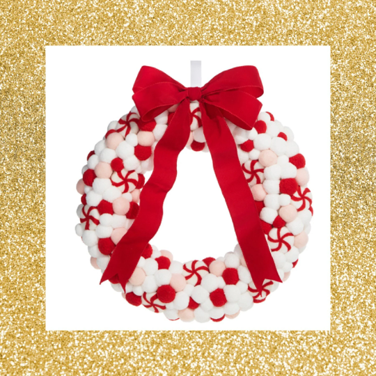 (3) online Christmas wool felt peppermint wreaths !