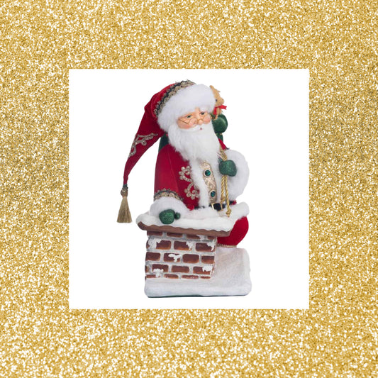 Katherine's Collection Santa Climbing Chimney Tree Topper
