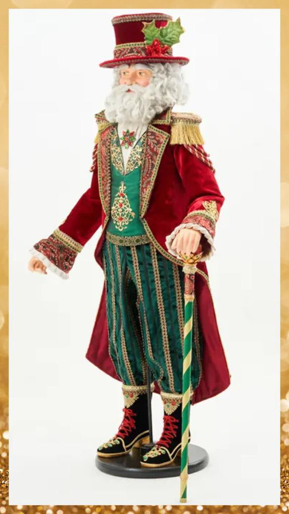 Katherine's Collection Christmas Decor Twelve Days Ringmaster Santa Doll