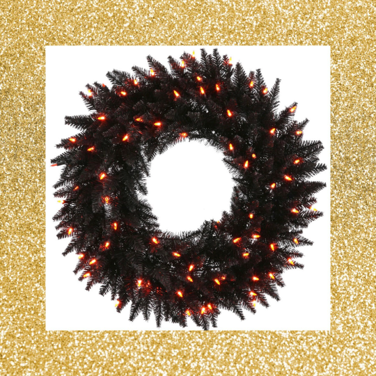 Black Prelit Wreath Base