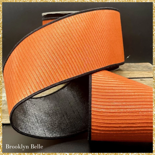 Orange and Black D. Stevens Wired Ribbon