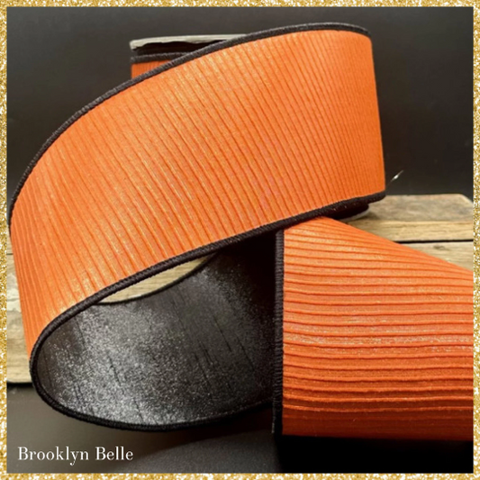 Orange and Black D. Stevens Wired Ribbon