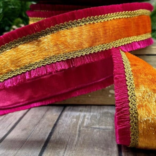 Pink and Orange Ribbon - 10 yards x 2.25 inch