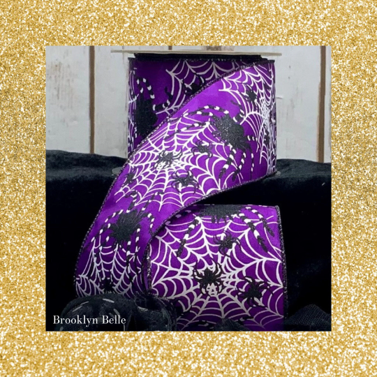 Purple and Black D. Stevens Wired Ribbon