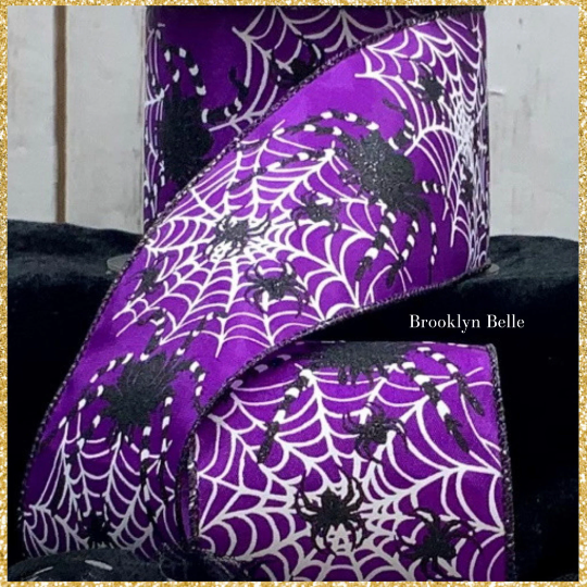 Purple and Black D. Stevens Wired Ribbon