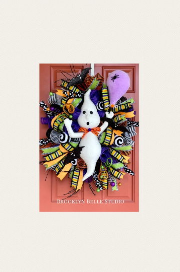 Halloween Whimsical Ghost Wreath