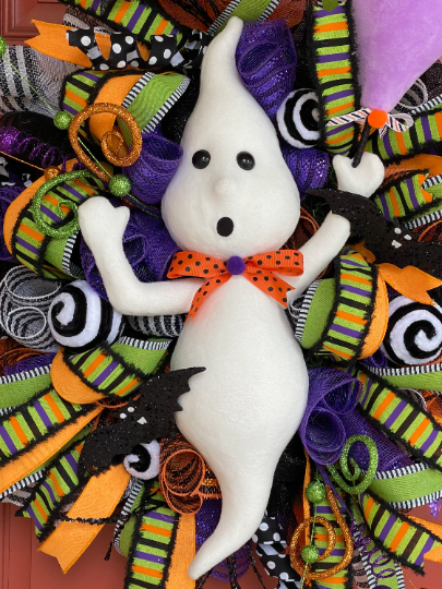 Halloween Whimsical Ghost Wreath
