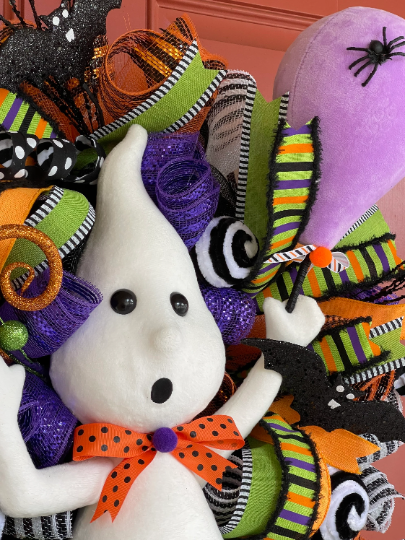 Halloween Whimsical Ghost Wreath