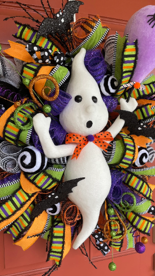 Halloween Whimsical Ghost Wreath