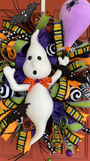Halloween Whimsical Ghost Wreath