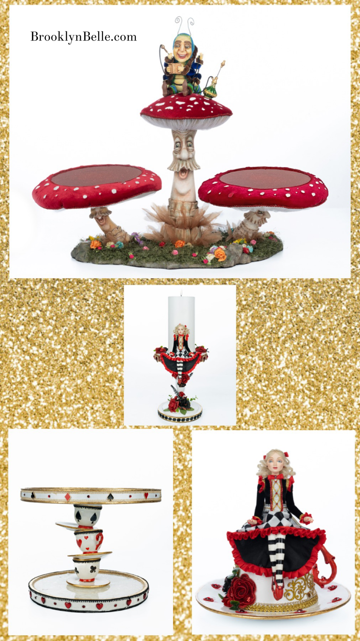 Katherine's Collection Card Guard Soldiers Set of 4 Katherine's Collection Hearts and Wonderland