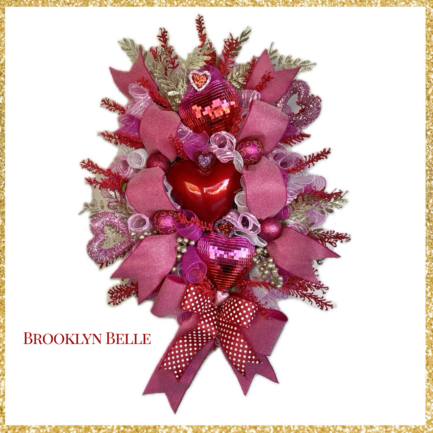 Valentines Heart Wreath Valentine's Day Handmade Wreath Valentine's Day Wreath