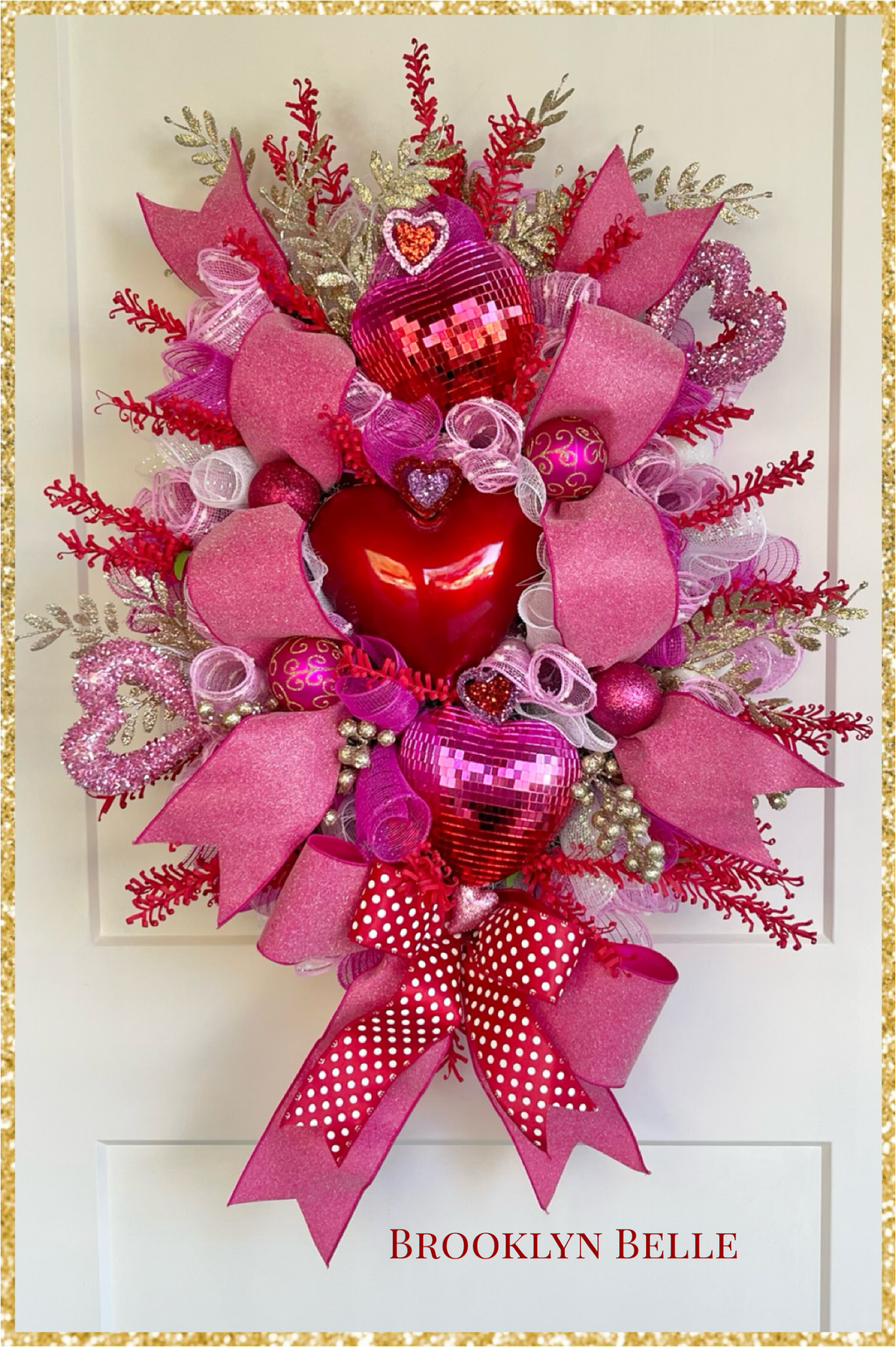 Valentines Heart Wreath Valentine's Day Handmade Wreath Valentine's Day Wreath