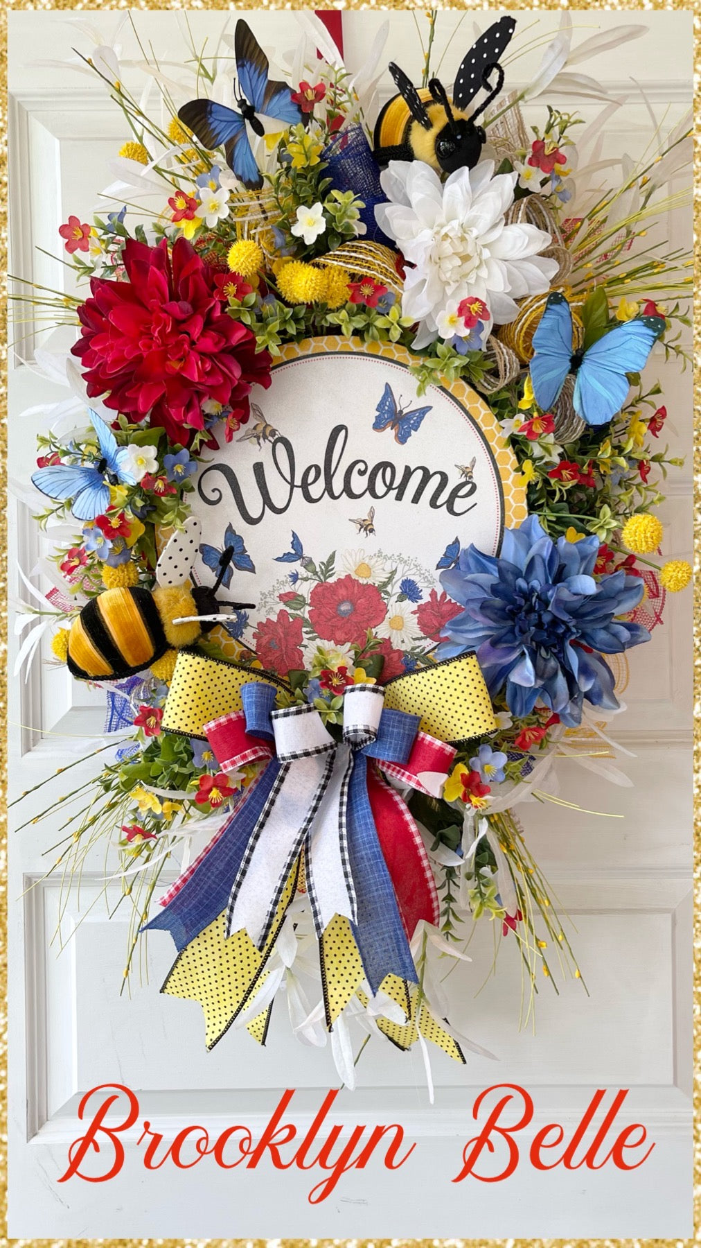 Summer Welcome Wreath • Welcome Floral Wreath