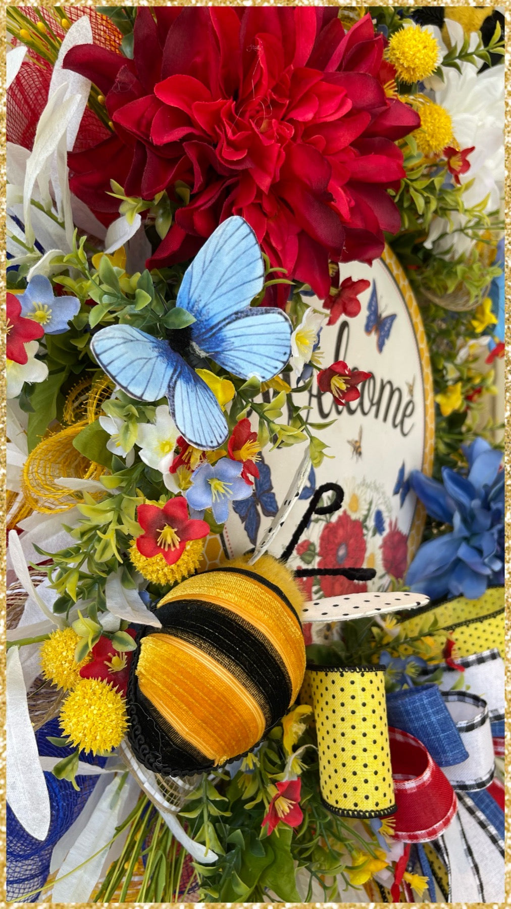 Summer Welcome Wreath • Welcome Floral Wreath